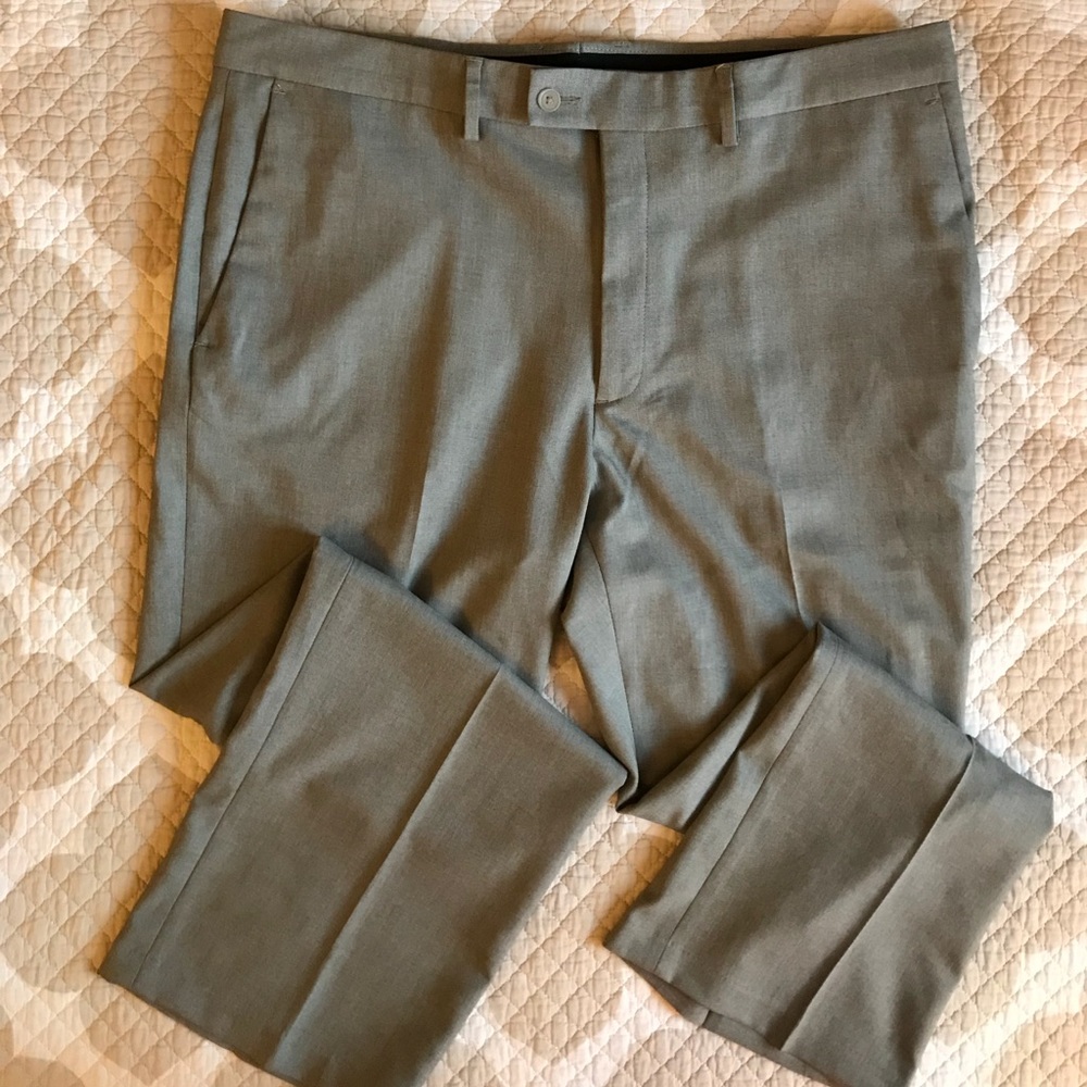 Haggar Mens Stretch Grey Dress Pants